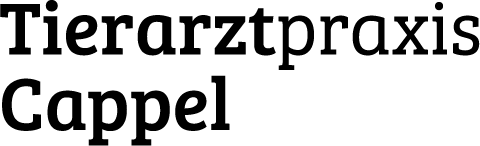 Schriftzug der Tierarztpraxis Cappel